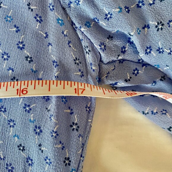 Ganni Blue Floral High Neck Mini Dress - Picture 13 of 15